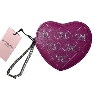 Juicy Couture Crystal Crush Heart Zip Around Wallet-Raspberry Tart NWT